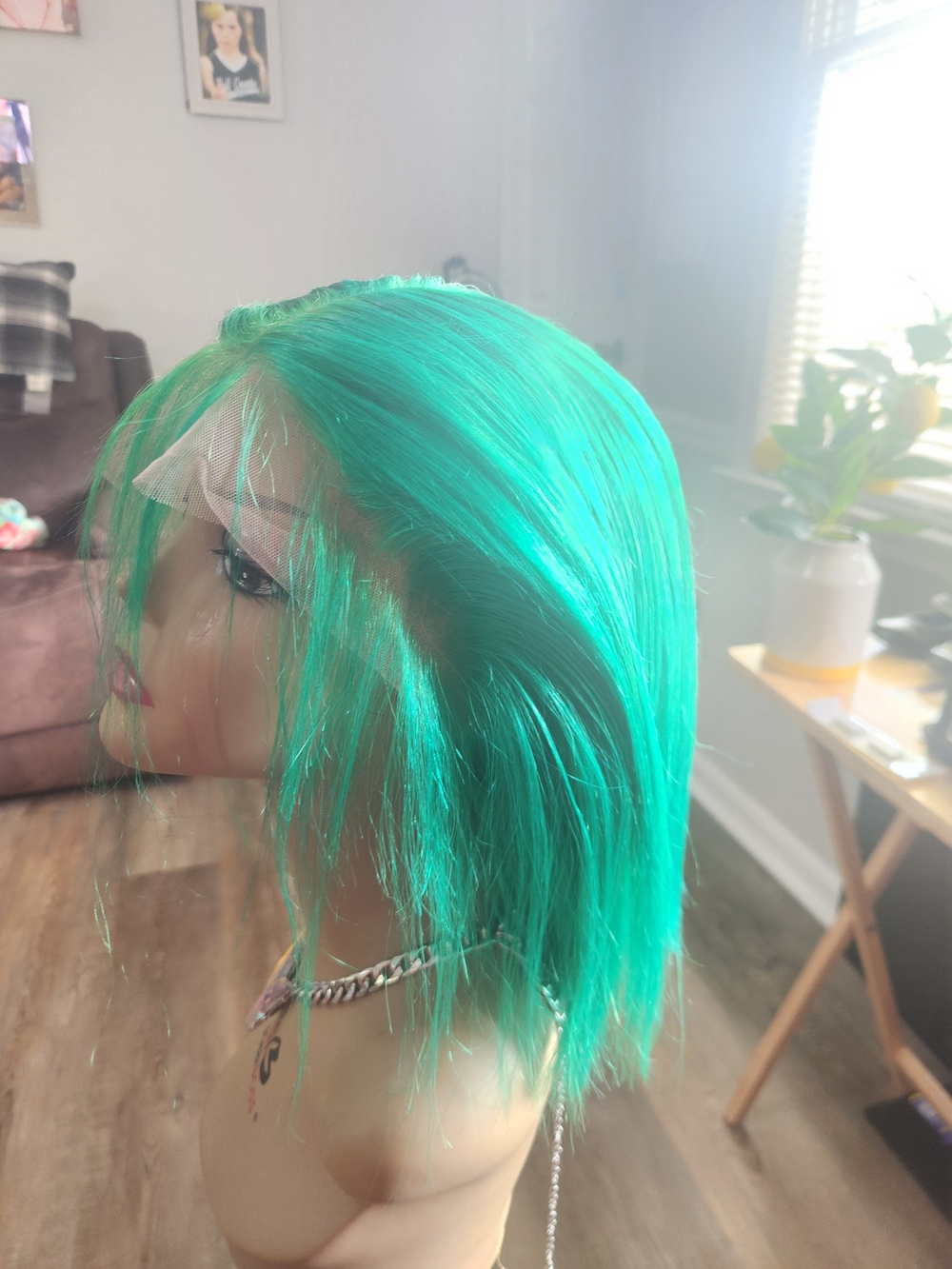 Vibrant Teal Green Short Lace Front Wig - From The California Cutie Collection